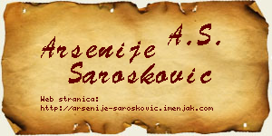 Arsenije Šarošković vizit kartica
